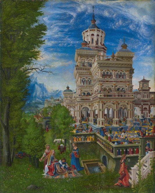 Susanna in the Bath and the Stoning of the Elders, vintage artwork by Albrecht Altdorfer, A3 (16x12") Poster Print