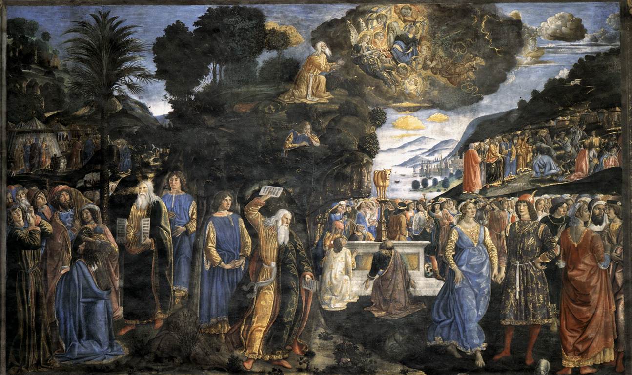 Tables of the Law with the Golden Calf, vintage artwork by Cosimo Rosselli, A3 (16x12") Poster Print