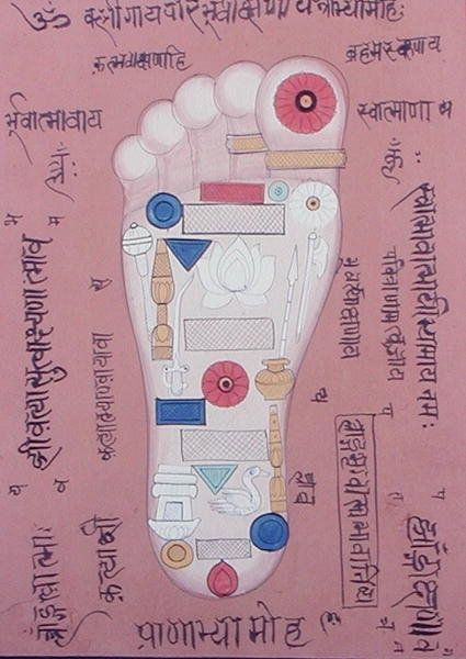 Tantric Diagram of the Right Foot by Unknown, vintage art, modern poster print