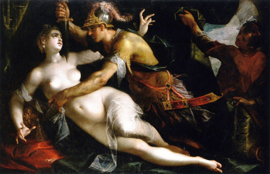 Tarquinius and Lucretia, vintage artwork by Hans von Aachen, 12x8" (A4) Poster