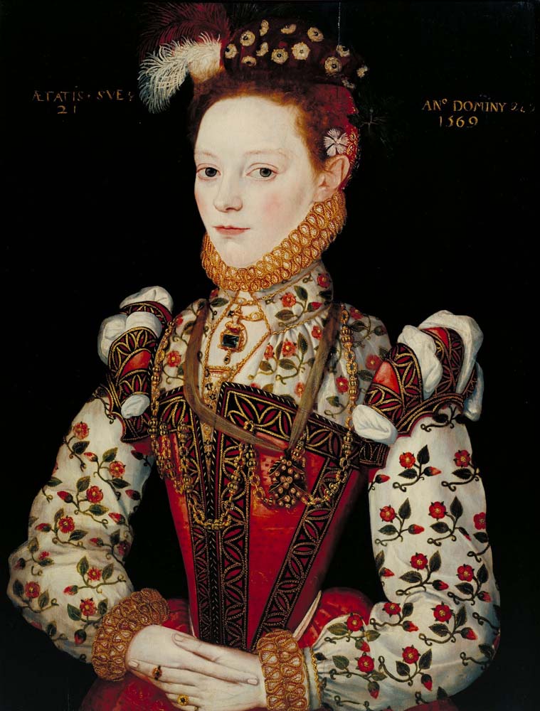 young lady aged 21 by British School, 16th c., 12x8" (A4) Poster