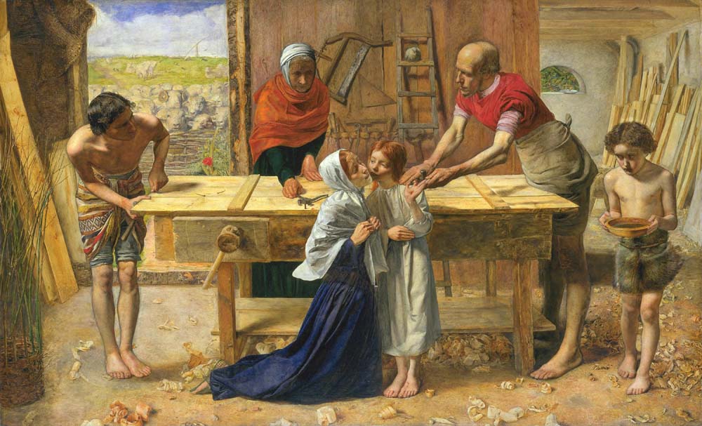 christ in the house of his parents by Sir J.E.Millais, 12x8" (A4) Poster