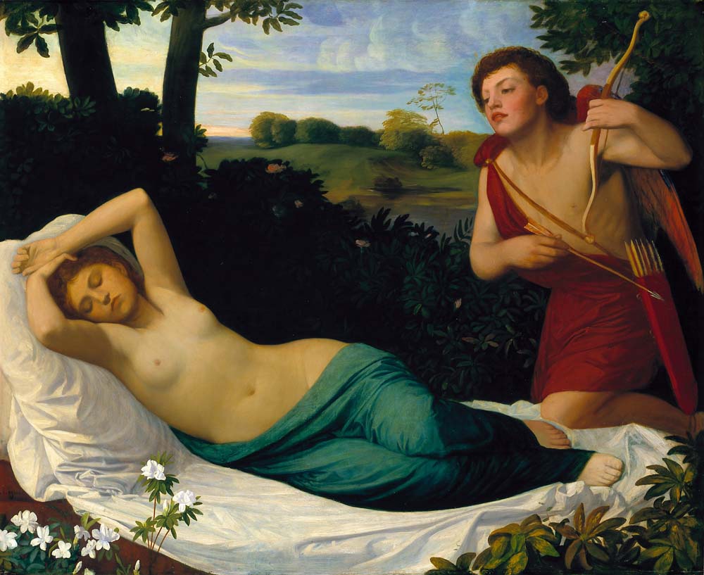 cupid and psyche by Alphonse Legros, 1867, 12x8" (A4) Poster