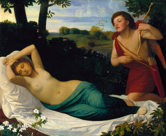 cupid and psyche by Alphonse Legros, 1867, 12x8" (A4) Poster