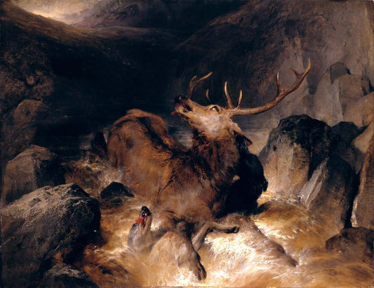 deer & deer hounds by Sir E.H. Landseer, 12x8" (A4) Poster