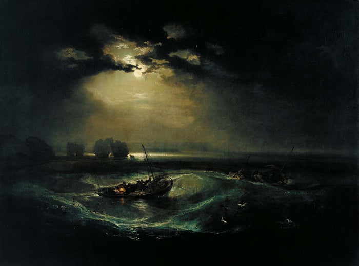 fishermen at sea by J.M.W. Turner, 1801, 12x8