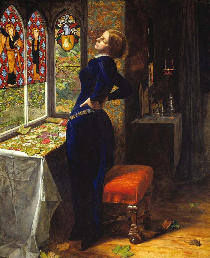 mariana by Sir John Everett Millais, 1851, 12x8