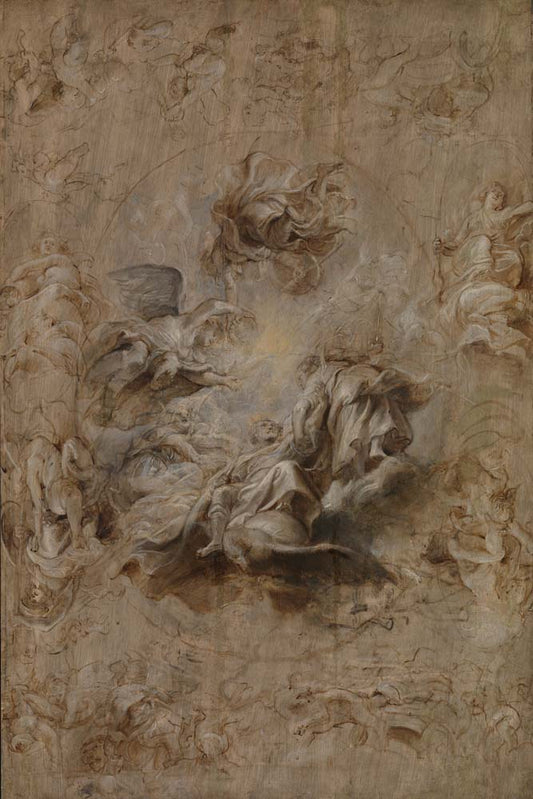 multiple sketch by Sir P. Paul Rubens, 12x8" (A4) Poster