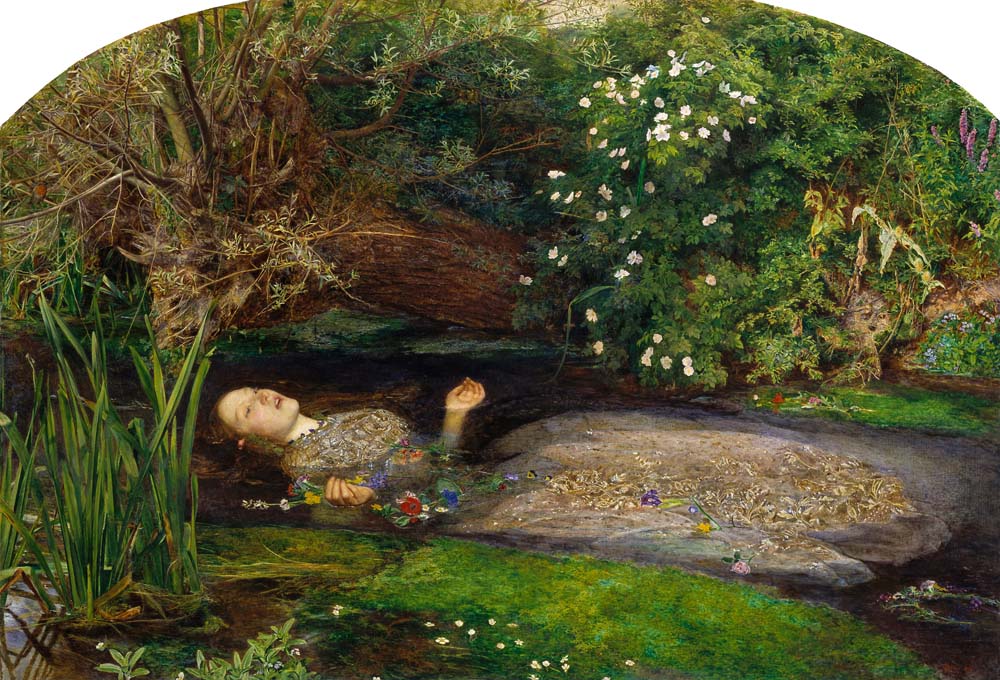 ophelia by Sir J. Everett Millais, ca. 1851, 12x8" (A4) Poster