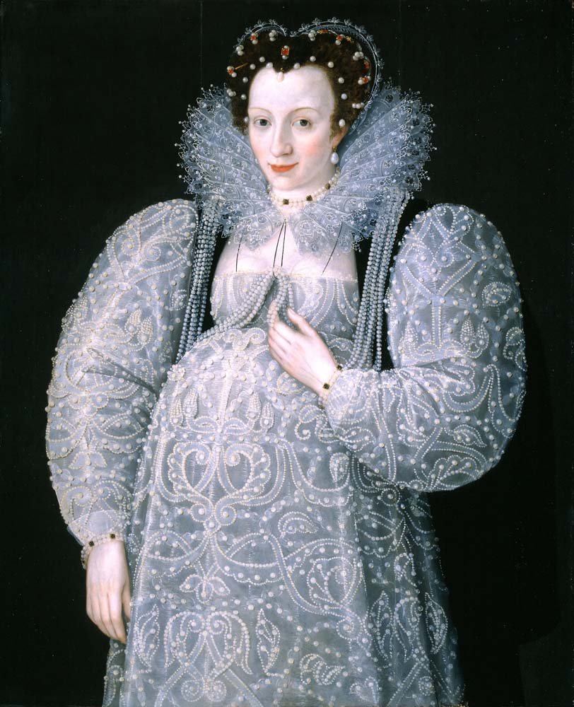 portrait of an unknown lady by M. Gheeraerts II, 12x8" (A4) Poster