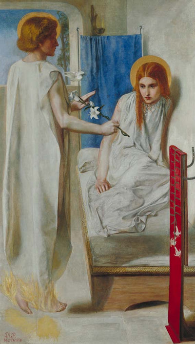 the annunciation by D. G. Rossetti, ca.1849, 12x8" (A4) Poster