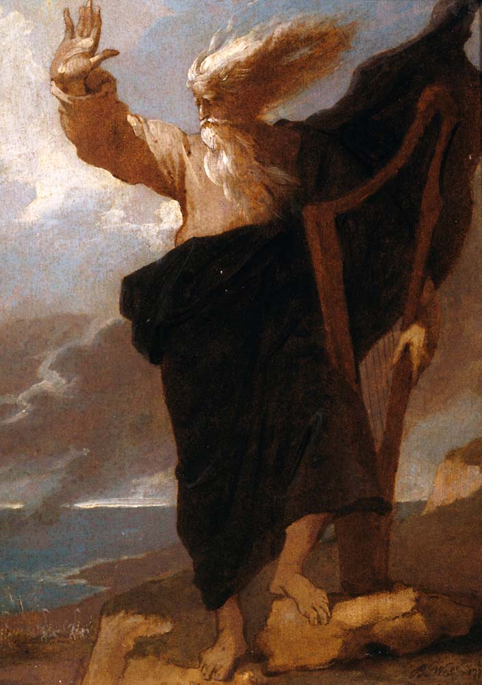 the bard by Benjamin West, 1778, 12x8" (A4) Poster