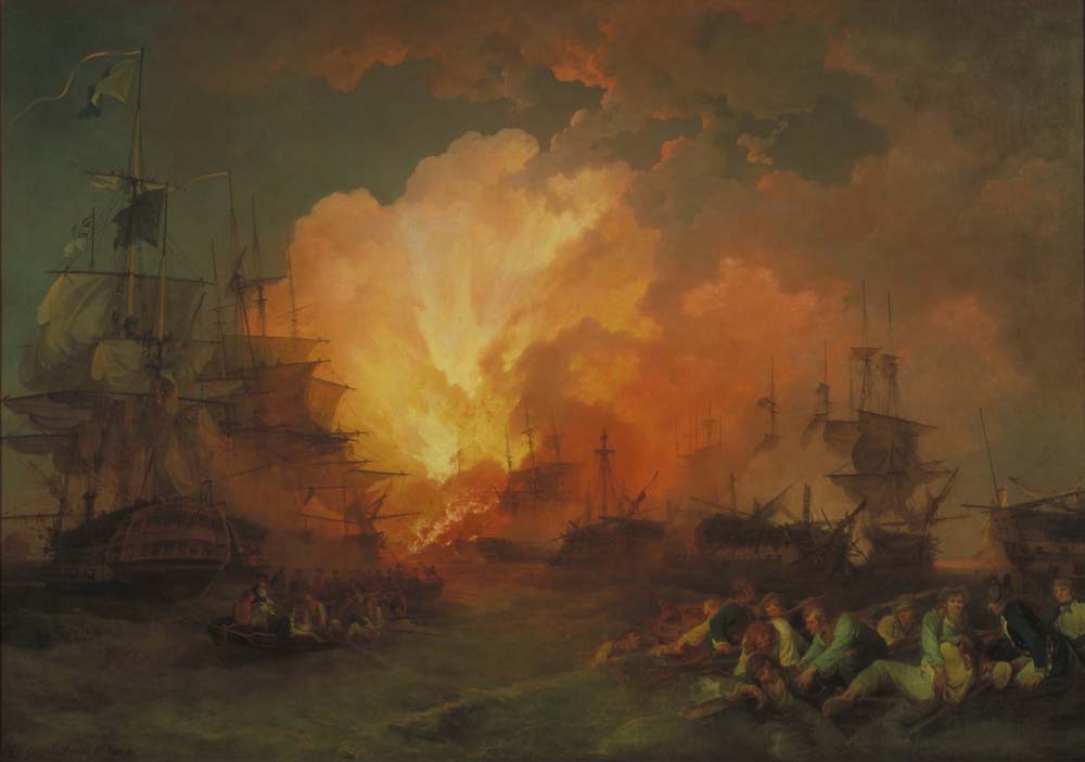 the battle of the nile by P. J. De Loutherbourg, 12x8" (A4) Poster