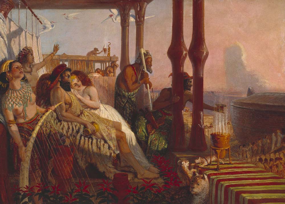 the eve of the deluge by W. B. Scott, 1865, 12x8" (A4) Poster