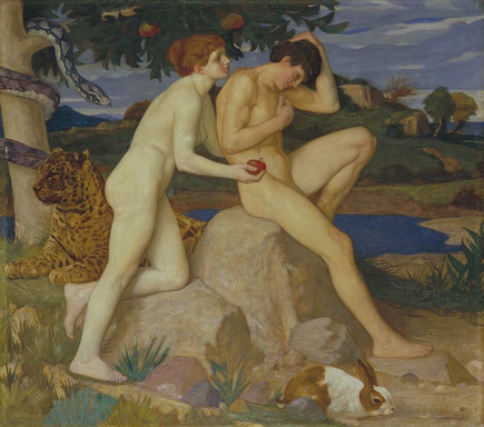 the temptation by William Strang, 1899, 12x8" (A4) Poster