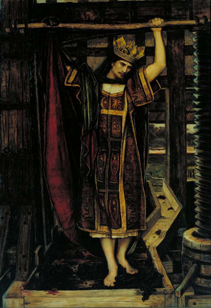 the wine press by J. R. Spencer Stanhope, 1864, 12x8" (A4) Poster
