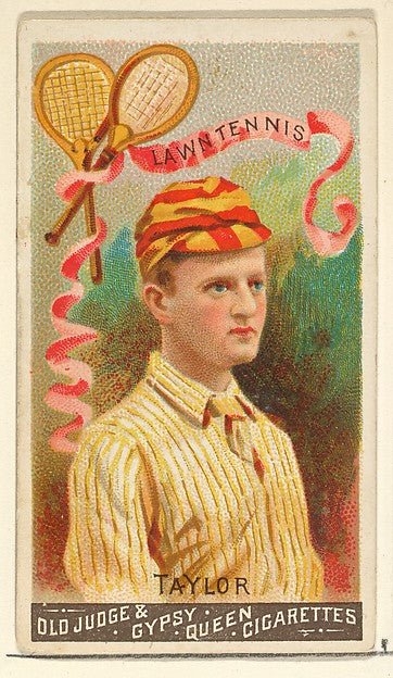 :Taylor Lawn Tennis from the Goodwin Champion series for Old Judge and Gypsy Queen Cigarettes 1888, vintage artwork, 16x12"(A3) Poster Print