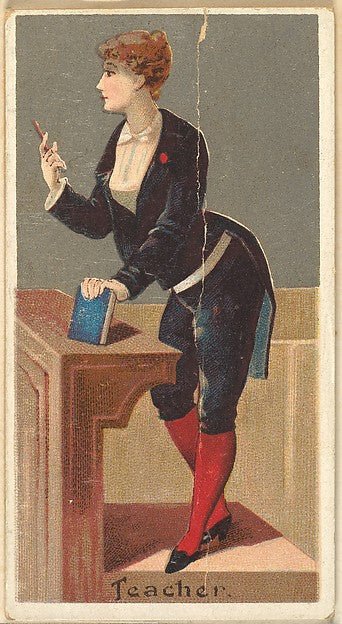 :Teacher from the Occupations for Women series for Old Judge and Dogs Head Cigarettes 1887, vintage artwork, 16x12"(A3) Poster Print