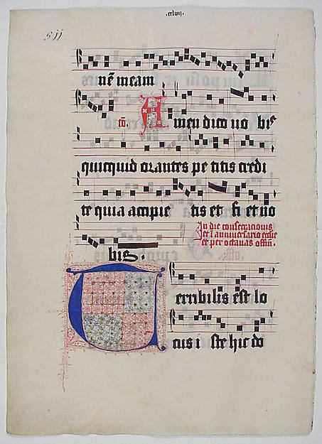 :Manuscript Leaf with Initial T from a Gradual second quarte-16x12"(A3) Poster