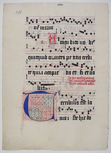 :Manuscript Leaf with Initial T from a Gradual second quarte-16x12