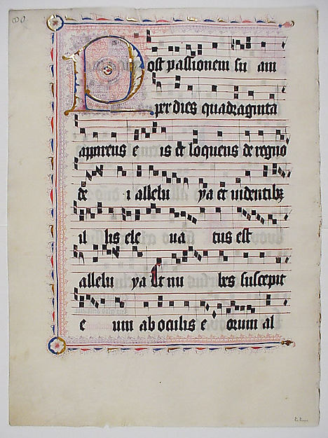 :Manuscript Leaf with Initial P from an Antiphonary second q-16x12"(A3) Poster
