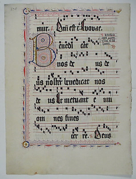 :Manuscript Leaf with Initial B from an Antiphonary second q-16x12"(A3) Poster