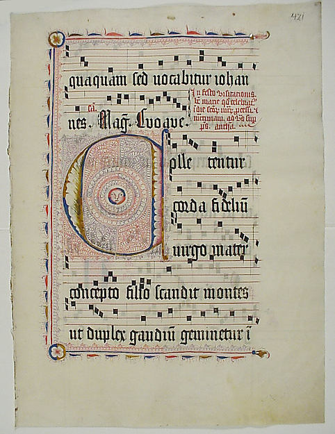 :Manuscript Leaf with Initial C from an Antiphonary second q-16x12"(A3) Poster