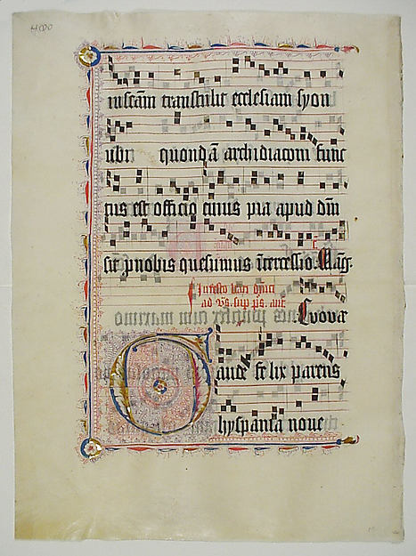 :Manuscript Leaf with Initial G from an Antiphonary second q-16x12"(A3) Poster