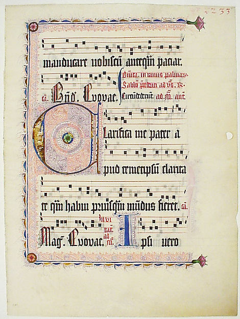 :Manuscript Leaf with Initial C from an Antiphonary c1425–50-16x12"(A3) Poster