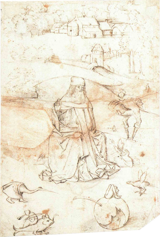 Temptation of saint Anton, vintage artwork by Jheronimus Bosch, A3 (16x12") Poster Print