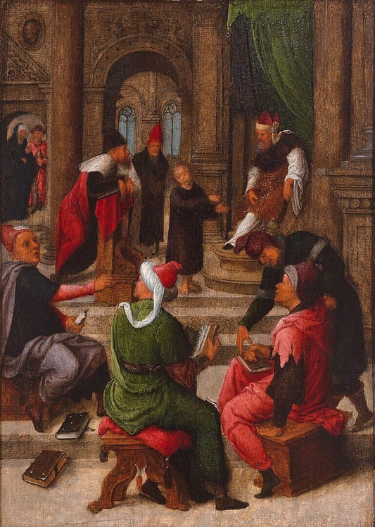 The 12-Year-Old Jesus in the Temple, vintage artwork by Adriaen Isenbrandt, A3 (16x12") Poster Print