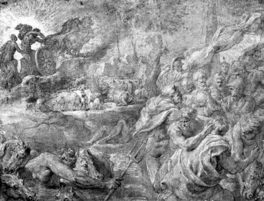 The abduction of bulls, vintage artwork by Peter Paul Rubens, 12x8" (A4) Poster