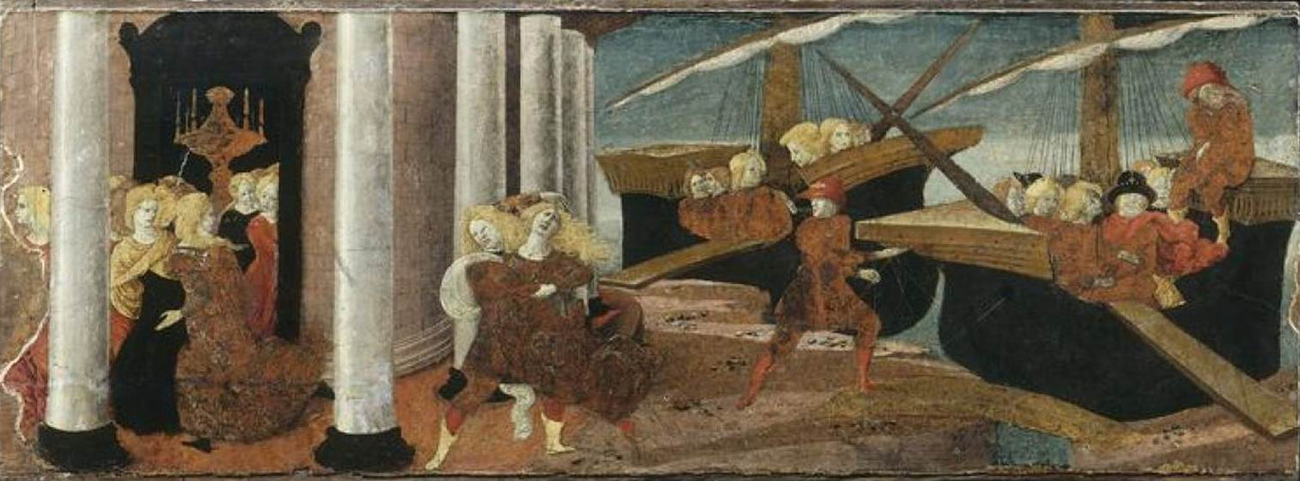 The Abduction of Helen of Troy, vintage artwork by Liberali di Jacomo da Verona, A3 (16x12") Poster Print