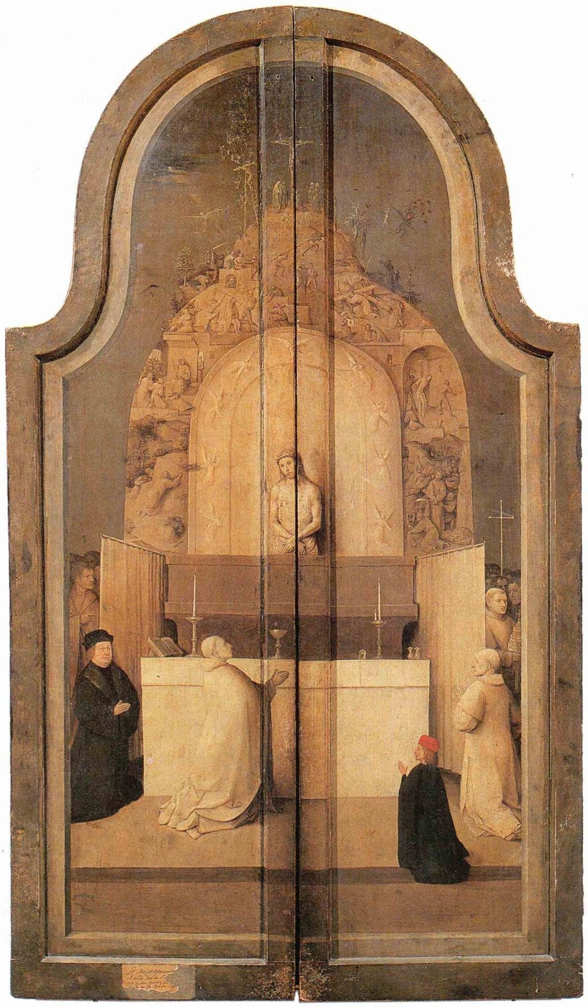 The Adoration of the Magi reverse, vintage artwork by Jheronimus Bosch, A3 (16x12") Poster Print
