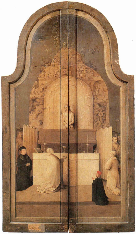 The Adoration of the Magi reverse, vintage artwork by Jheronimus Bosch, A3 (16x12") Poster Print