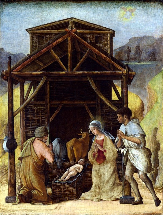 The Adoration of the Shepherds (Este Diptych), vintage artwork by Ercole de' Roberti, A3 (16x12") Poster Print