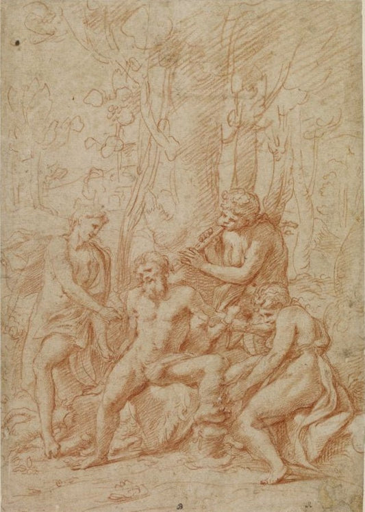 The Allegory of the Vices, vintage artwork by Correggio, A3 (16x12") Poster Print
