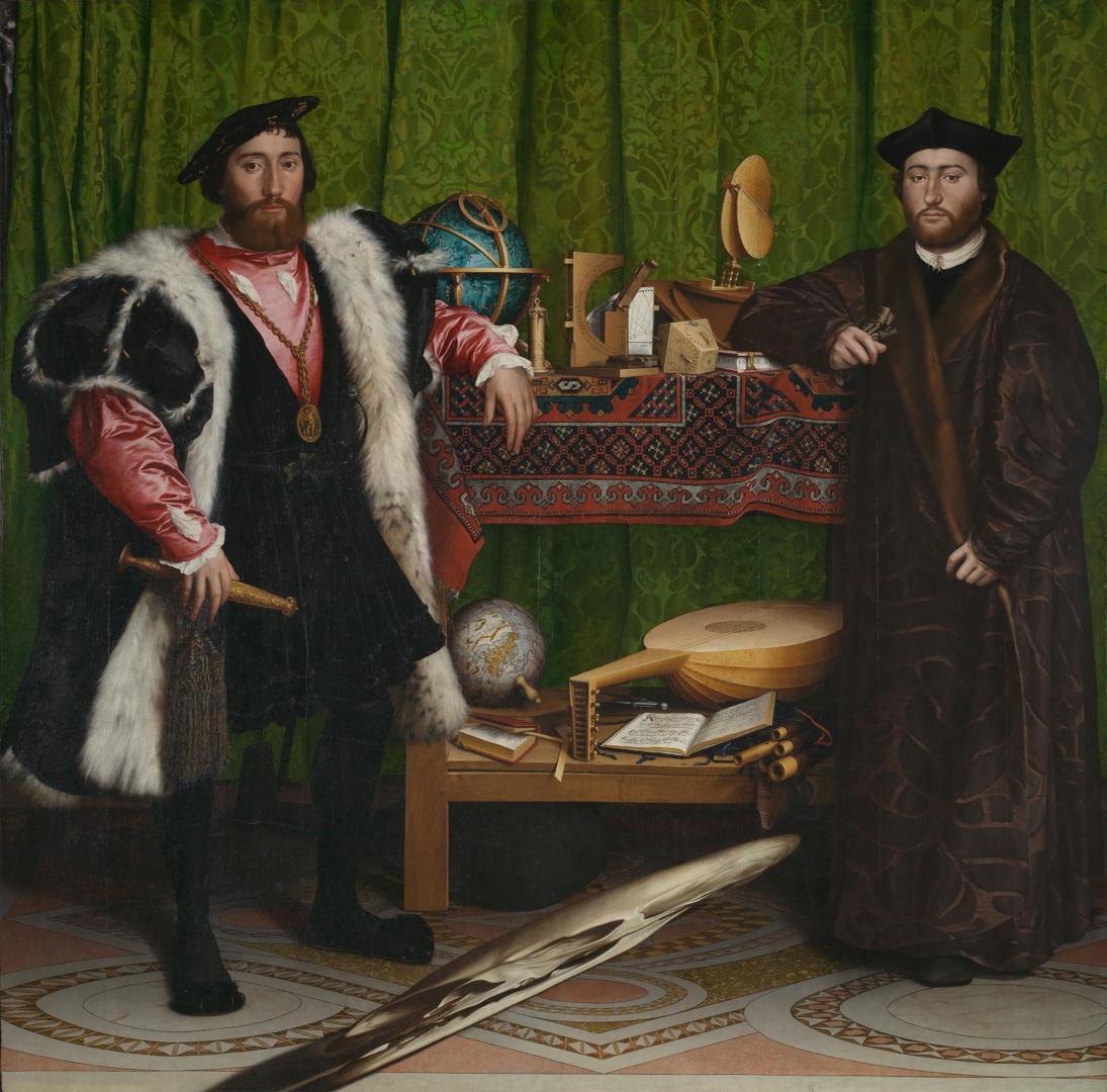 The Ambassadors by Hans Holbein the Younger, vintage art, modern poster print