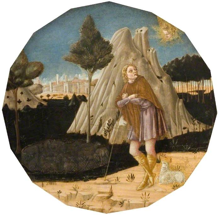 The Angel Appearing to Joachim, vintage artwork by Matteo di Giovanni, A3 (16x12") Poster Print