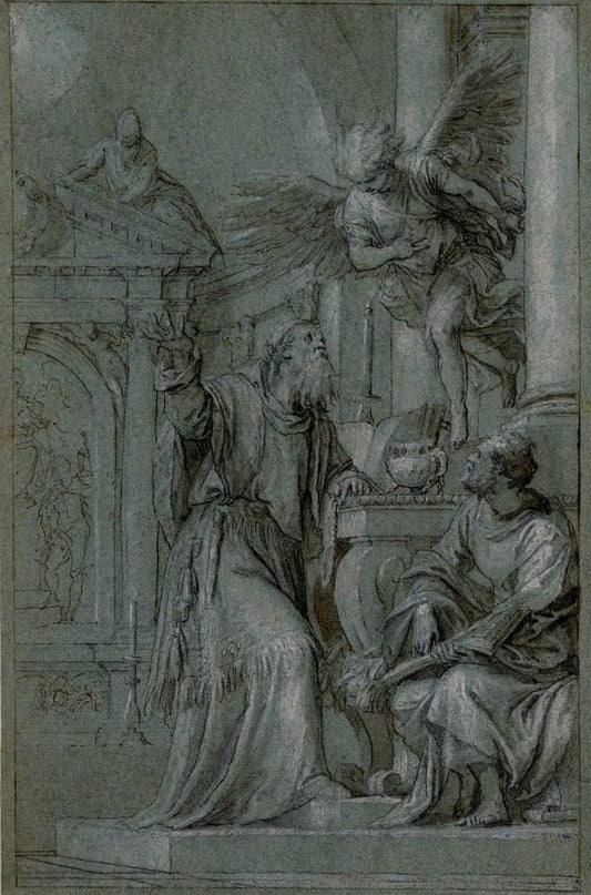The Angel Appears to Zacharias, vintage artwork by Veronese, A3 (16x12") Poster Print