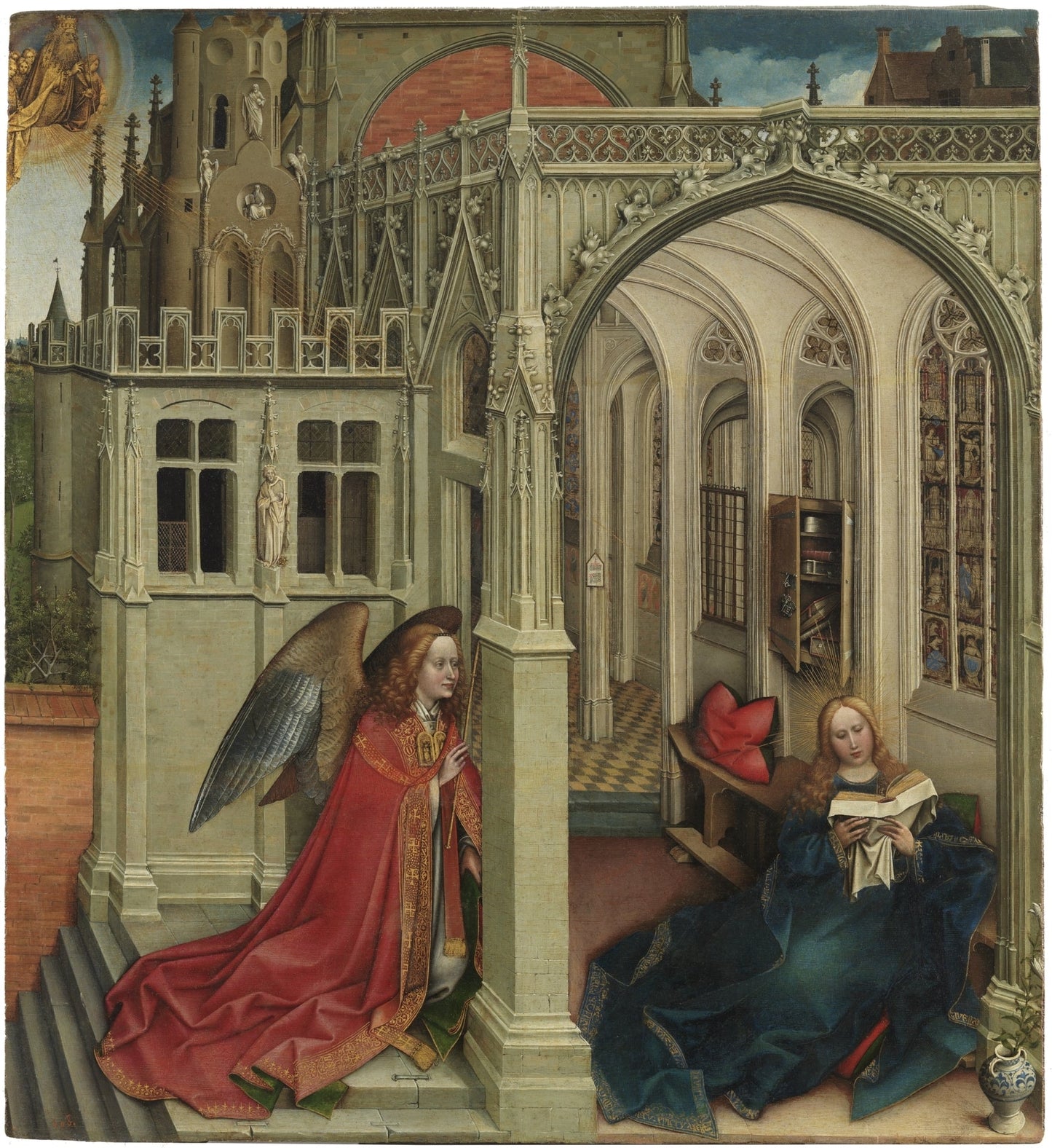 The Annuciation by Robert Campin, vintage art, modern poster print