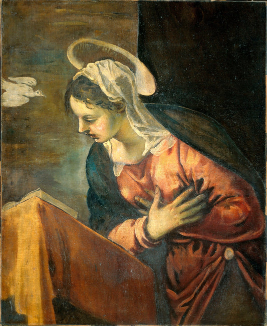 The Annunciation (Marie), vintage artwork by Tintoretto, A3 (16x12") Poster Print