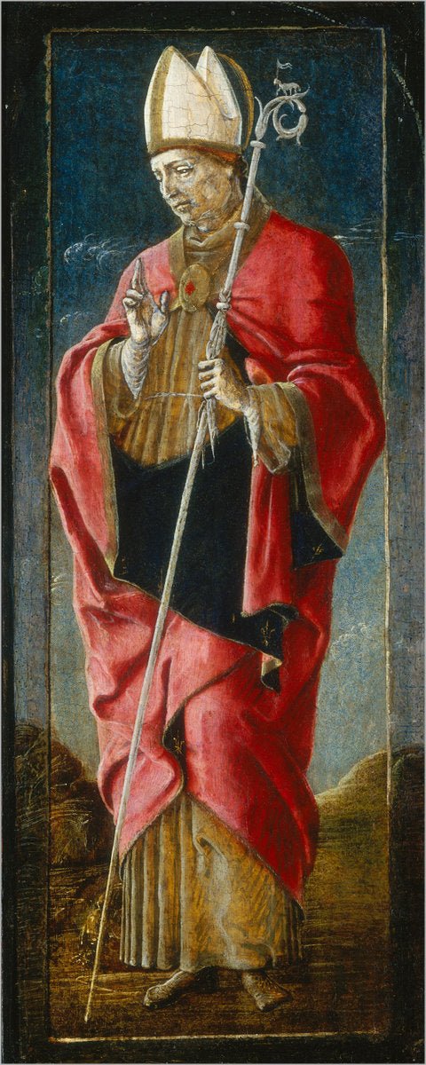 The Annunciation with Saint Louis of Toulouse, vintage artwork by Cosmè Tura, A3 (16x12") Poster Print