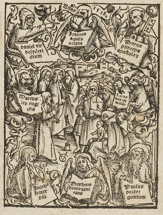 The Apostles with Other Saints, vintage artwork by Urs Graf, A3 (16x12") Poster Print