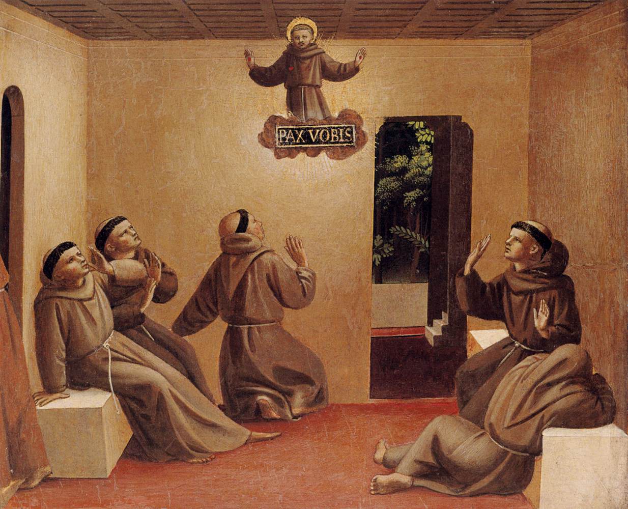 The Apparition of Saint Francis at Arles, vintage artwork by Fra Angelico, A3 (16x12") Poster Print