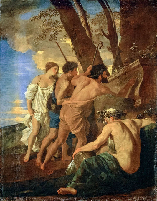 The Arcadian Shepherds by Nicolas Poussin, vintage art, modern poster print