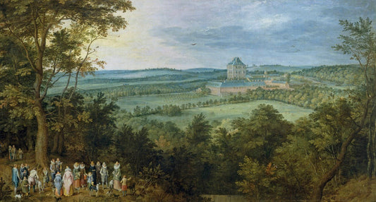 The Archdukes Hunting, vintage artwork by Jan Brueghel the Elder, 12x8" (A4) Poster