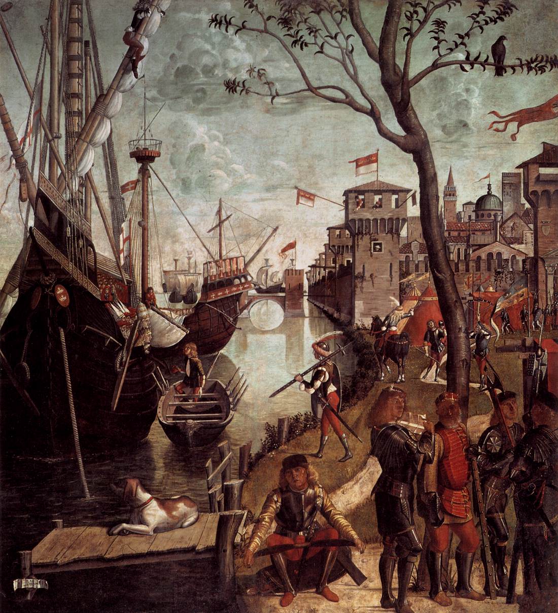 The Arrival of the Pilgims in Cologne, vintage artwork by Vittore Carpaccio, A3 (16x12") Poster Print