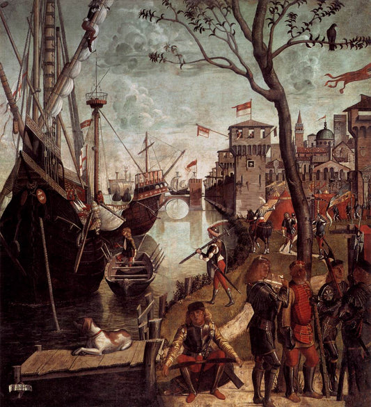 The Arrival of the Pilgims in Cologne, vintage artwork by Vittore Carpaccio, A3 (16x12") Poster Print