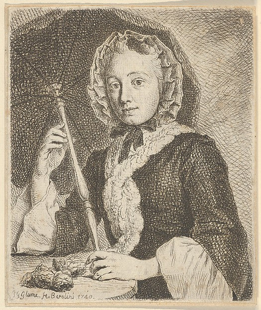 The Artist's Sister-in-Law 1740-Johann Gottlieb Glume , vintage art, A3 (16x12") Poster Print